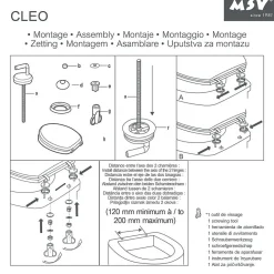 MSV Abattant WC MDF CLEO Noir Brillant Charnières Inox