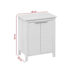 Mueble de Salle de Bains Moderne 2 Portes et 2 étagères MDF blanc Rebecca Mobili