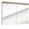 Naturel Armoire à miroir Naturel Stilla + LED 80x60 cm blanc (STILLAE08002)