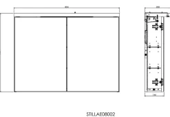 Naturel Armoire à miroir Naturel Stilla + LED 80x60 cm blanc (STILLAE08002)