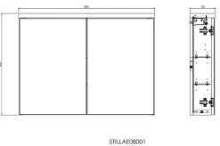 Naturel Armoire à miroir Naturel Stilla 80x60 cm blanc (STILLAE08001)