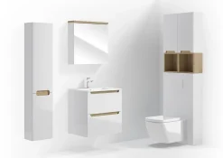 Naturel Armoire à miroir Naturel Stilla 60x60 cm blanc (STILLAE06016)