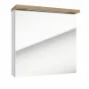 Naturel Armoire murale avec porte, miroir intégré Stilla + LED 60x60x20 cm, prise 220V, blanc (STILLAE06017)