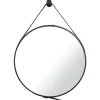 NATUREL Miroir suspendu rond 50 x 50cm, Noir (ZREM50C)