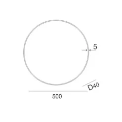 NATUREL Miroir suspendu rond 50 x 50cm, Noir (ZREM50C)