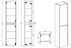 Naturel Verona Armoire haute blanche avec deux portes, 40x30x170cm (VERONAV40BM)