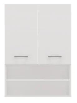 NELLIO - Armoire de toilette murale - Meuble Salle de bain à suspendre - 64x30x90 cm - Rangement