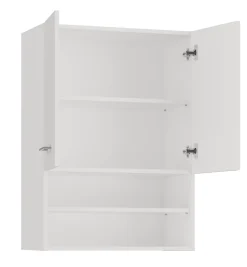 NELLIO - Armoire de toilette murale - Meuble Salle de bain à suspendre - 64x30x90 cm - Rangement