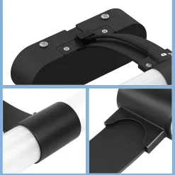 NETTLIFE Applique LED salle de bain, lampe miroir LED, lumière blanche neutre 4000 Kelvin, 6W, étanche IP44, largeur 400mm,noire