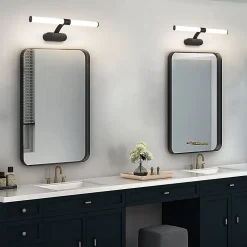 NETTLIFE Applique LED salle de bain, lampe miroir LED, lumière blanche neutre 4000 Kelvin, 6W, étanche IP44, largeur 400mm,noire