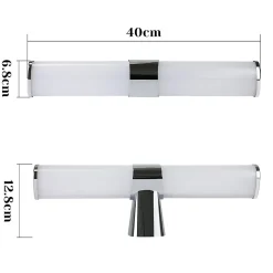 NETTLIFE Applique miroir LED 8W chrome étanche IP44 40CM blanc neutre 4000K