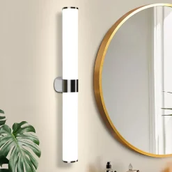 NETTLIFE Applique miroir LED 15W 60CM Chrome Etanche IP44 Blanc neutre 4000K Moderne