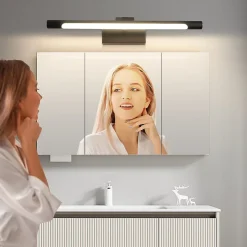 NETTLIFE Lampe à miroir LED salle de bain 6W blanc neutre 4000K pinçable Applique murale chrome