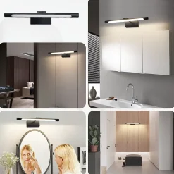 NETTLIFE Lampe à miroir LED salle de bain 6W blanc neutre 4000K pinçable Applique murale chrome
