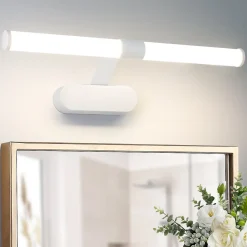 NETTLIFE Lampe de miroir LED 40CM 6W Etanche IP44 Moderne Blanc Neutre 4000K Blanc