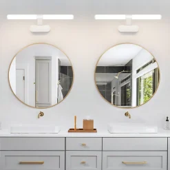 NETTLIFE Lampe de miroir LED 40CM 6W Etanche IP44 Moderne Blanc Neutre 4000K Blanc