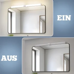 NETTLIFE Lampe de miroir de salle de bain LED 8W 60CM Lampe de salle de bain murale blanche à pince étanche IP44 4000K