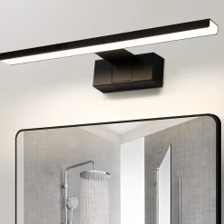 NETTLIFE Lampe Miroir LED IP44 12W 60cm Blanc Neutre 4000K Salle de Bain Noire