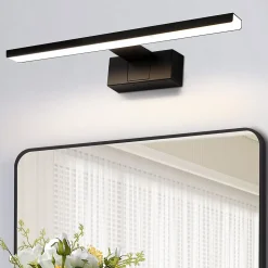 NETTLIFE Lampe Miroir LED IP44 6W 30cm Blanc Neutre 4000K Salle de Bain Noire