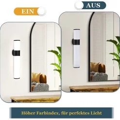 NETTLIFE Lot 2 Lampes Miroir LED 6W 30CM IP44 Blanc Neutre 4000K Salle de Bain Noire