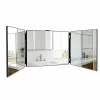 Nettlife Miroir de maquillage à hauteur réglable et design en trois parties Miroir plat et indéformable