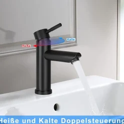 NETTLIFE robinet d'évier robinet chaud/froid robinet haute pression en acier inoxydable