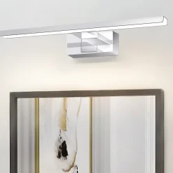 NETTLIFE Spiegelleuchte Led 8W et Blanc Neutre et 4000K Moderne Chromé 40cm