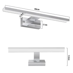 NETTLIFE Spiegelleuchte Led 8W et Blanc Neutre et 4000K Moderne Chromé 40cm