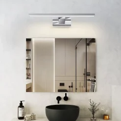 NETTLIFE Spiegelleuchte Led 8W et Blanc Neutre et 4000K Moderne Chromé 40cm