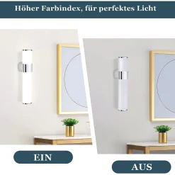NETTLIFE 6W 30CM LED Salle de Bain IP44 Blanc Neutre 4000K Lampe Miroir Chrome Moderne
