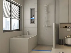 Niche de douche à encastrer et prête à carreler avec 1 étagère - 31 x 91 cm - KLARA