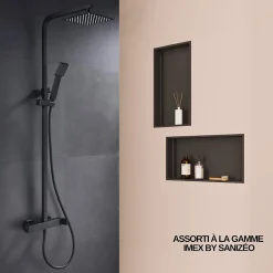 Niche de Douche Blanc Satiné - 30x30 cm - Rangement Mural Salle de Bain - NOOK