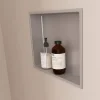 Niche de Douche Gris Satiné - 30x30 cm - Rangement Mural Salle de Bain - NOOK