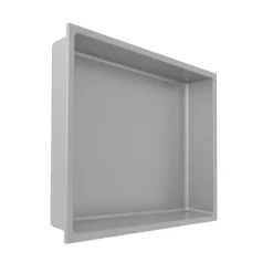 Niche de Douche Gris Satiné - 30x30 cm - Rangement Mural Salle de Bain - NOOK