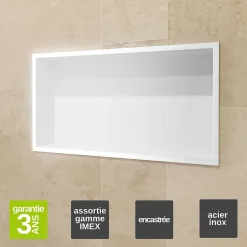Niche de Douche Mural 63 x 33 cm - Rangement Salle de Bain en finition Blanc Satiné - PACIFIC