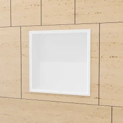 Niche de Douche Mural 33 x 33 cm - Rangement Salle de Bain en finition Blanc Satiné - ATLANTIC