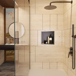 Niche de Douche Mural 33 x 33 cm - Rangement Salle de Bain en finition Cuivré - ATLANTIC