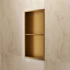 Niche de Douche Mural 33 x 63 cm - Rangement Salle de Bain en finition Or Brossé - ARTIC
