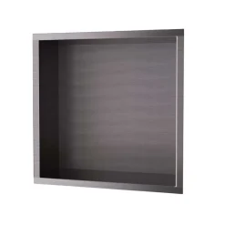 Niche de Douche Mural 33 x 33 cm - Rangement Salle de Bain en finition Noir Métal - ATLANTIC