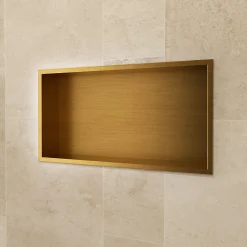 Niche de Douche Mural 63 x 33 cm - Rangement Salle de Bain en finition Or Brossé - PACIFIC