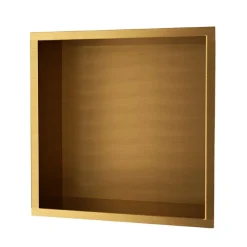 Niche de Douche Mural 33 x 33 cm - Rangement Salle de Bain en finition Or Brossé - ATLANTIC