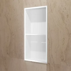 Niche de Douche Mural 33 x 63 cm - Rangement Salle de Bain en finition Blanc Satiné - ARTIC