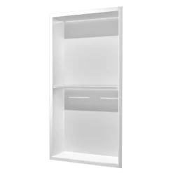 Niche de Douche Mural Éclairage Led 33 x 63 cm - Rangement Salle de Bain en finition Blanc Satiné - MARSHALL
