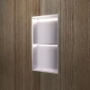 Niche de Douche Mural Éclairage Led 33 x 63 cm - Rangement Salle de Bain en finition Niquel Brossé - MARSHALL