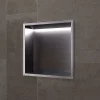Niche de Douche Mural Éclairage Led 33 x 33 cm - Rangement Salle de Bain en finition Noir Métal - INDIC