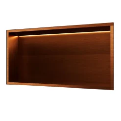 Niche de Douche Mural Éclairage Led 63 x 33 cm - Rangement Salle de Bain en finition Cuivré - OCEANIC