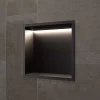 Niche de Douche Mural Éclairage Led 33 x 33 cm - Rangement Salle de Bain en finition Noir Mat - INDIC