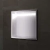 Niche de Douche Mural Éclairage Led 33 x 33 cm - Rangement Salle de Bain en finition Blanc Satiné - INDIC