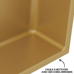 Niche de Douche Or Satiné - 30x30 cm - Rangement Mural Salle de Bain - NOOK