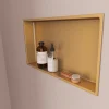 Niche de Douche Or Satiné - 30x60 cm - Rangement Mural Salle de Bain - NOOK
